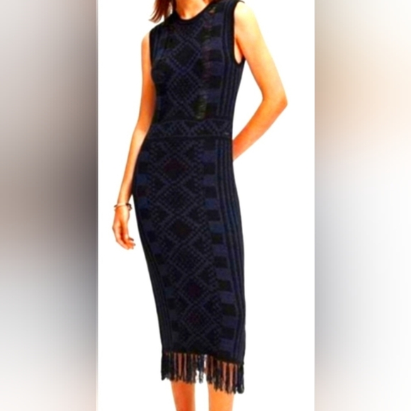 Scotch & Soda Dresses & Skirts - Scotch & Soda FringeHem Knit Midi Dress NWTSizeM